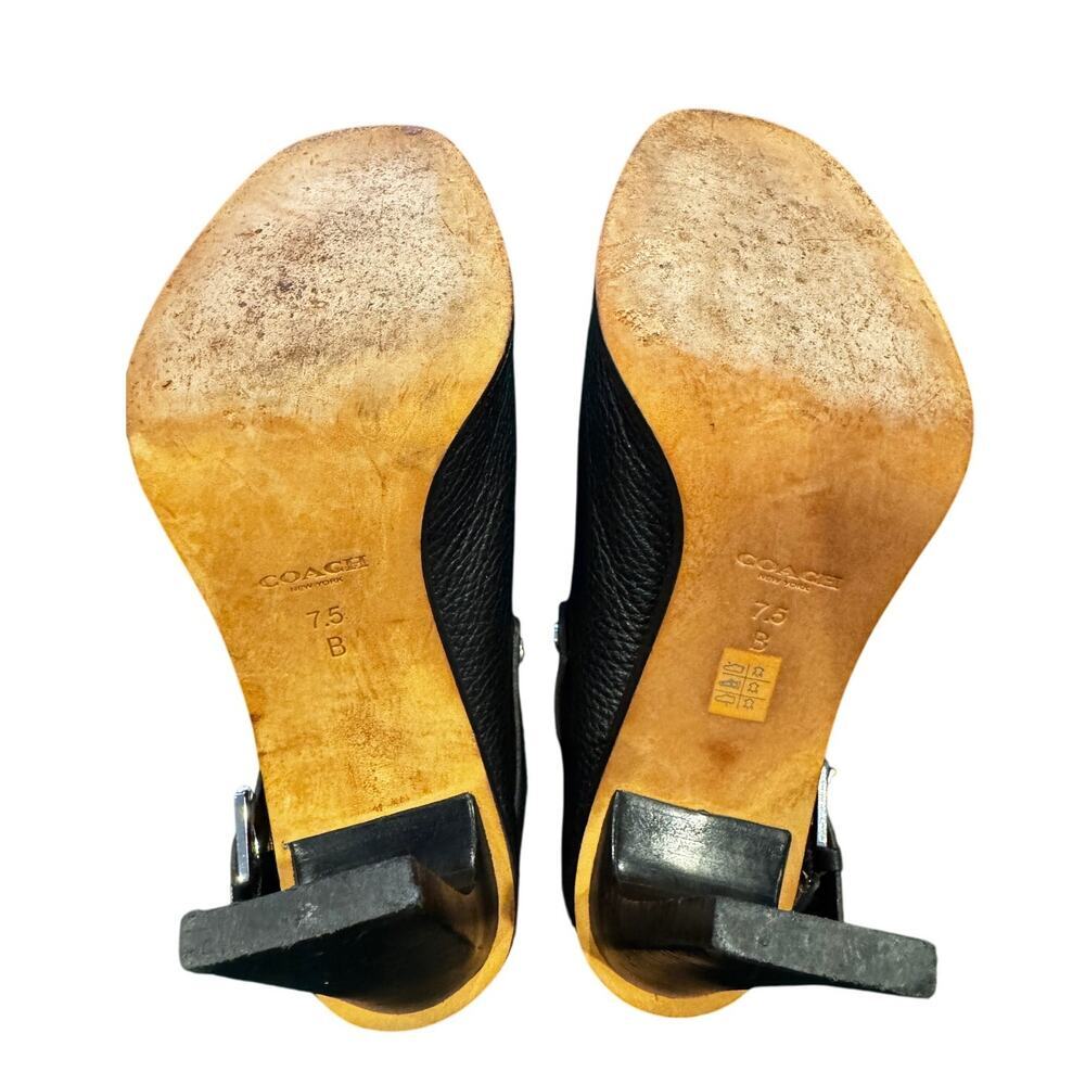 VINTAGE COACH Mackenzie Open Toe Slip On Leather Shoes in Sz 7.5 - Picture 6 of 7